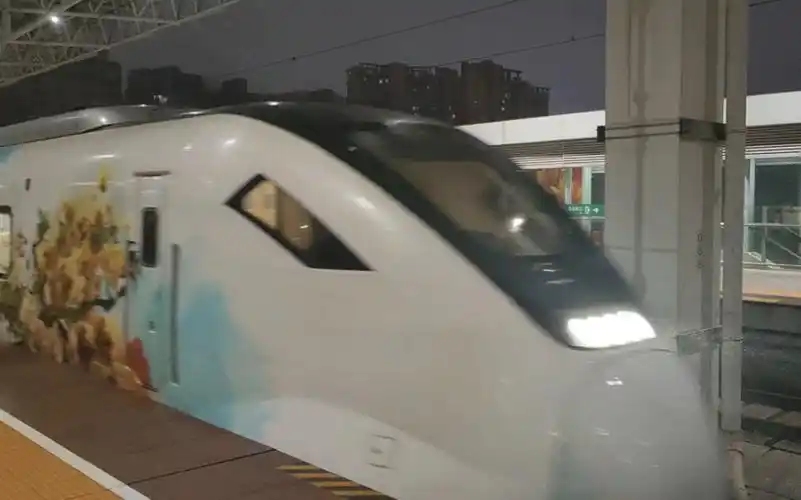 【海口市郊铁路】s8108次列车驶入海口东站