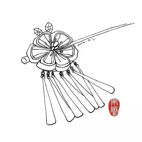 古风手绘欣赏,唯美古风饰品图片_美图-发簪网