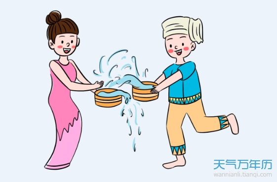 2019泼水节简笔画 泼水节2019简笔画图片大全