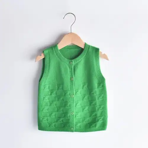 女童毛衣背心开衫纯羊羊绒衫宝宝坎肩马甲羊毛衫毛衣