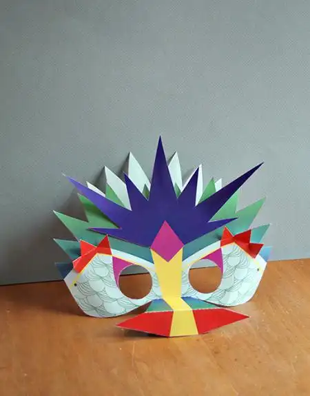 苗苗班手工折纸《面具》老鹰3d动物立体几何折纸面具儿童手工diy材料