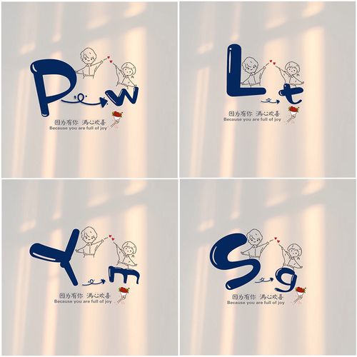 小红书字母姓氏头像卡通情侣壁纸背景图抖音专属签名微信头像设计