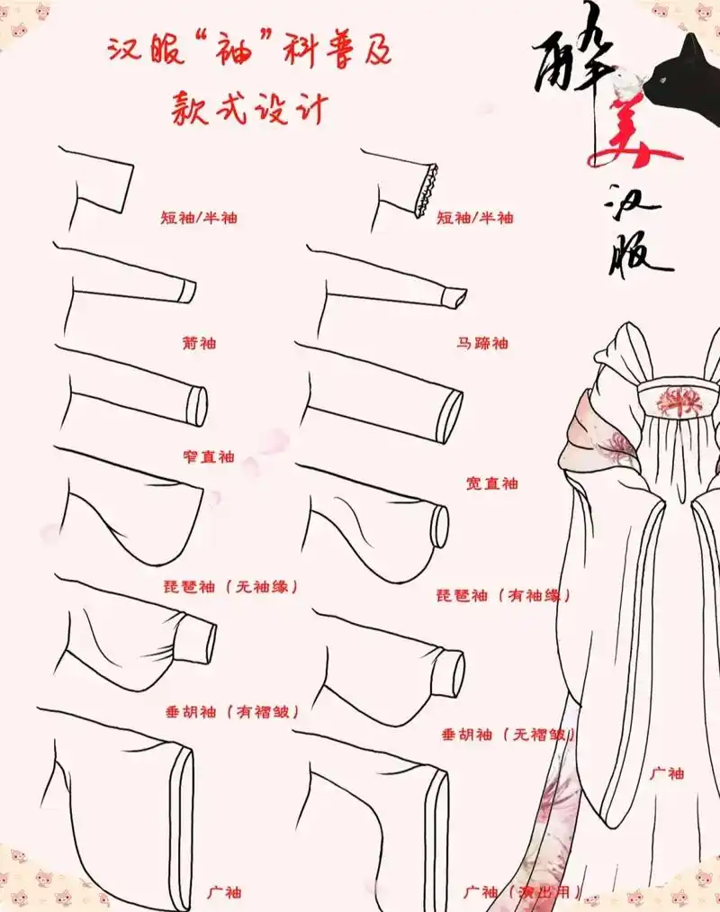 汉服袖子设计#汉服设计 - 抖音