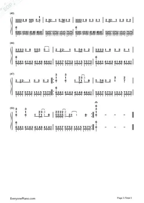 欧若拉-张韶涵双手简谱预览3-钢琴谱文件(五线谱,双手简谱,数字谱