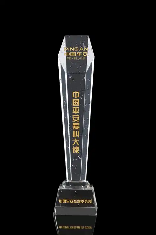 来一张精修的水晶奖杯