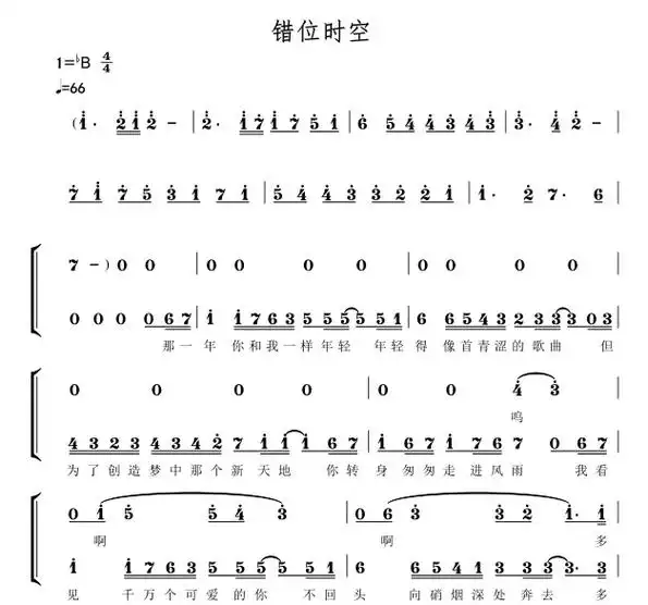 错位时空.#合唱谱 #钢琴伴奏 #伴奏音频 1:童声 女声  - 抖音