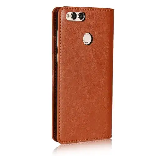 适用华为荣耀7x手机套 荣耀8疯马纹真皮翻盖保护套手机皮套批发