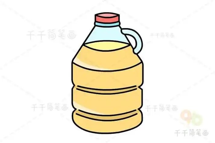 食用油桶的简笔画