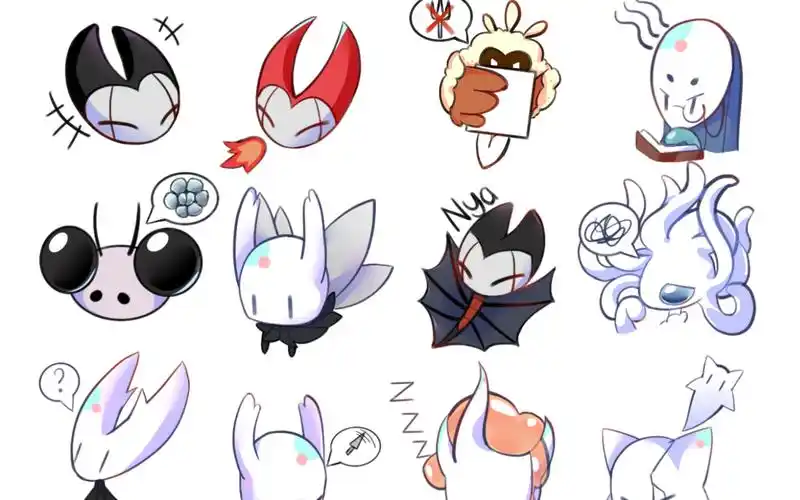 【绘画过程】来看看空洞骑士可以做摇摇乐的小表情包吧