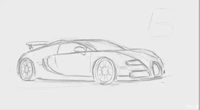 花young玩汽绘布加迪威龙