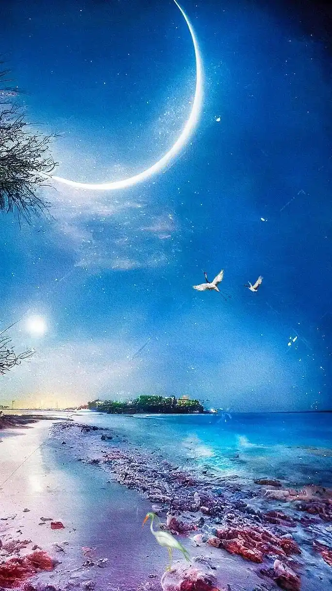 治愈系风景图片 有你在身边,微笑也变超甜的 #半个月亮爬上 - 抖音