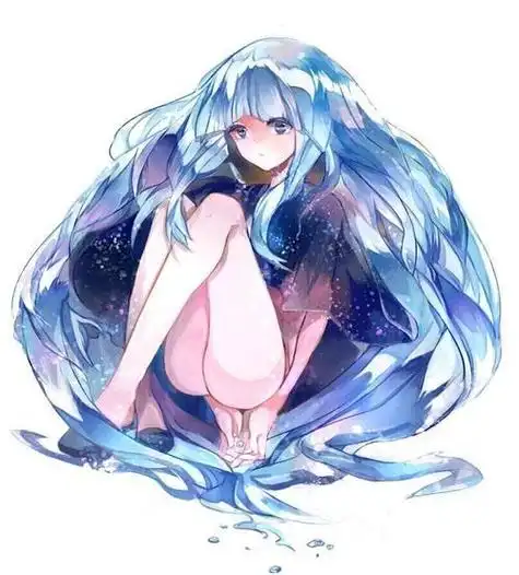 动漫头像女水下