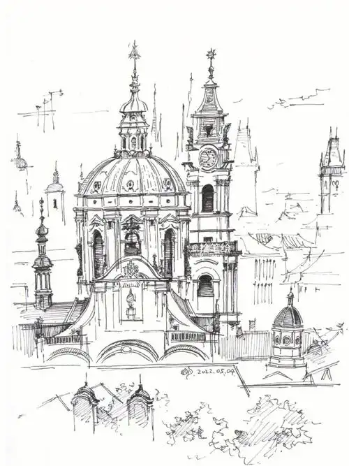 交作业7欧洲建筑钢笔画整理