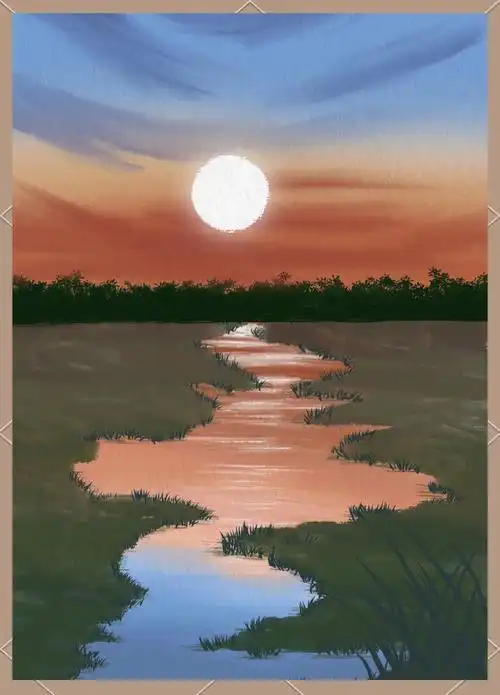 ipad风景画:蜿蜒河曲的魔法与爱