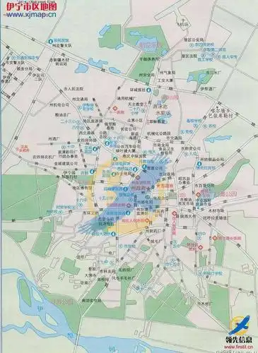 新疆伊犁哈萨克自治州伊宁市区地图全图,新疆伊犁哈萨克自治州伊宁