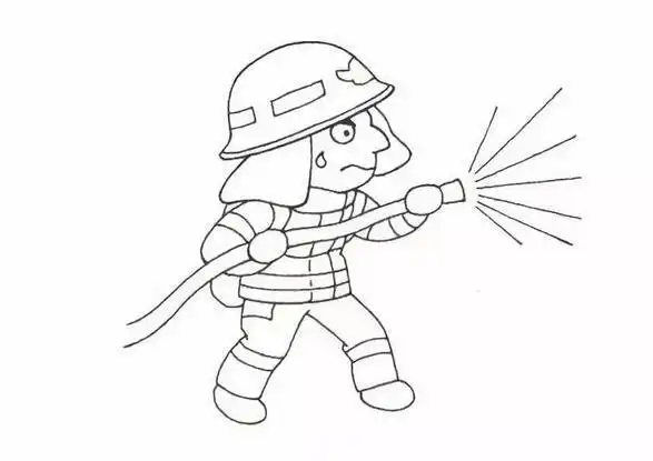 灭火英雄救火简笔画