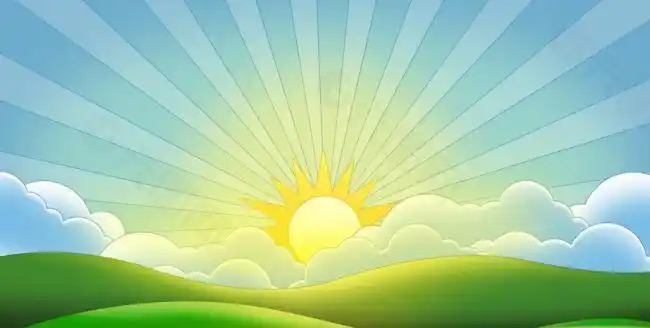 卡通日出高清视频素材图片