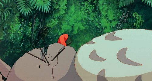 宫崎骏龙猫舔舌头满足睡觉森林小胖子二次元gif动图_动态图_表情包