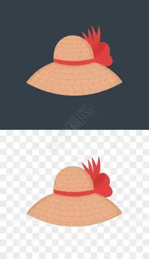 沙滩太阳帽免扣png元素