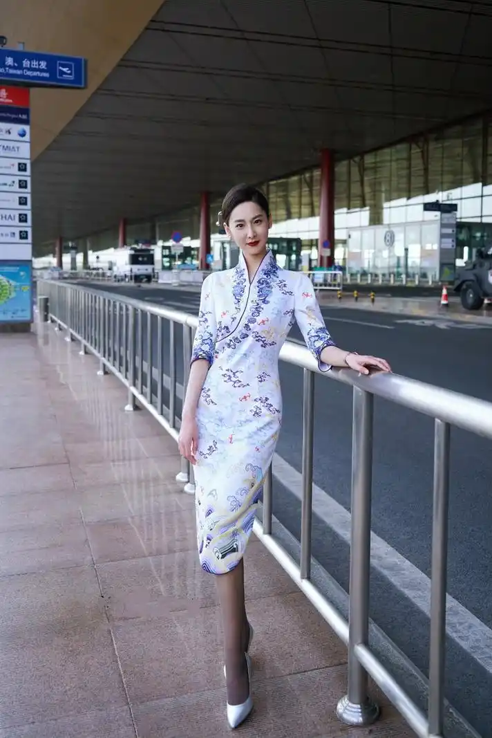 海航空姐旗袍海航空姐旗袍制服年轻款气质高端国风潮空乘优雅淑女风