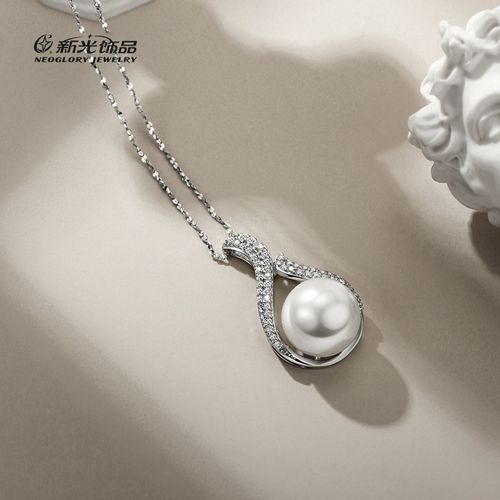 新光饰品s925纯银珍珠项链锁骨链女气质原创设计项链
