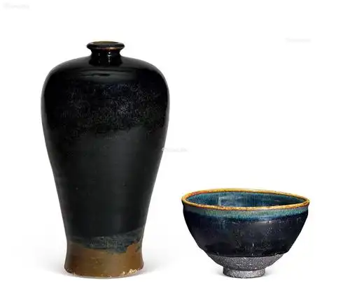 磁州窑黑釉梅瓶,茶盏】拍卖品_图片_价格_鉴赏_明代单色釉瓷器_雅昌