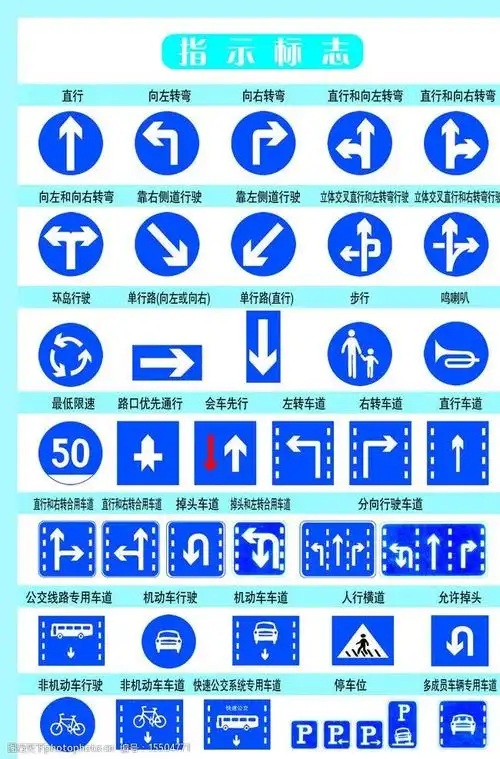 驾校指示标志图片