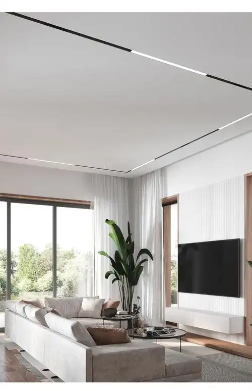 欧普源兴照明(oupuyx)磁吸轨道灯嵌入式2cm超薄明装白色磁吸轨道灯