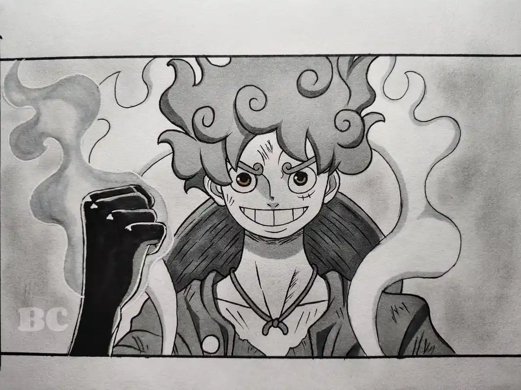 五档路飞绘画教程.#五档路飞 #海贼王 #手绘#临摹#绘画过 - 抖音