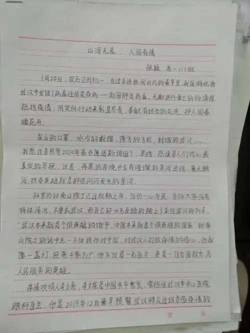 "我手写我心—向抗疫英雄致敬"记风度中学《德凤杯》抗疫系列之征文