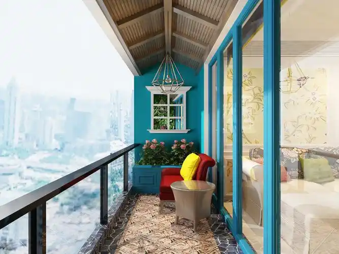 7,蓝色家庭长阳台装修效果图6,家庭长阳台装修效果赏析5,家庭长阳台