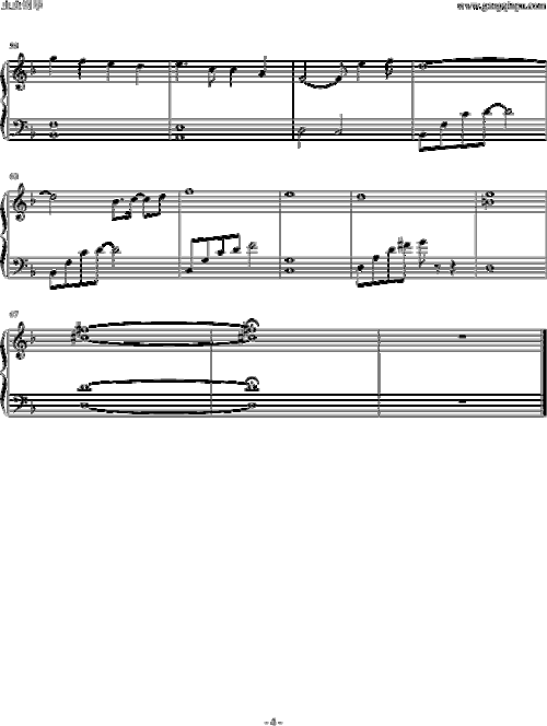 翼年代记 dewdrops 动漫 钢琴谱 五线谱