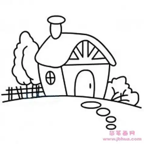 儿童简笔画乡村房子