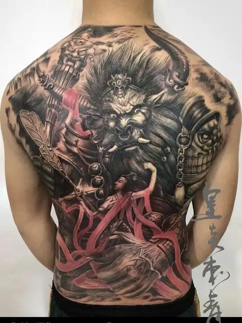 牛魔王_纹身图案手稿图片_樊红星的纹身作品集