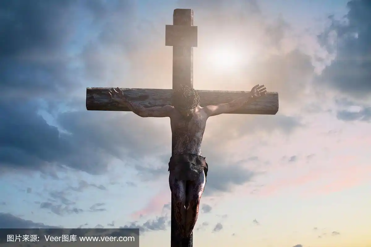 十字架上的耶稣基督,3d渲染
