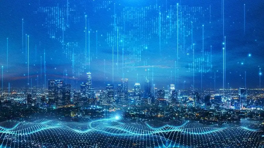 4k简洁蓝色科技商务会议mp4背景视频商务会议背景