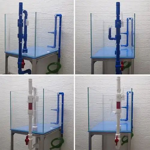 鱼缸不打打孔虹吸底滤开孔改下系统油膜外置过滤设备