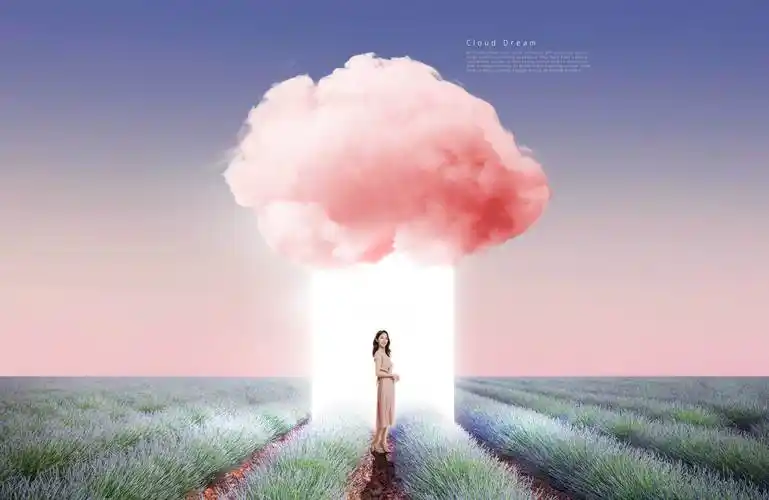 云层梦境空间抽象门主题图形psd素材