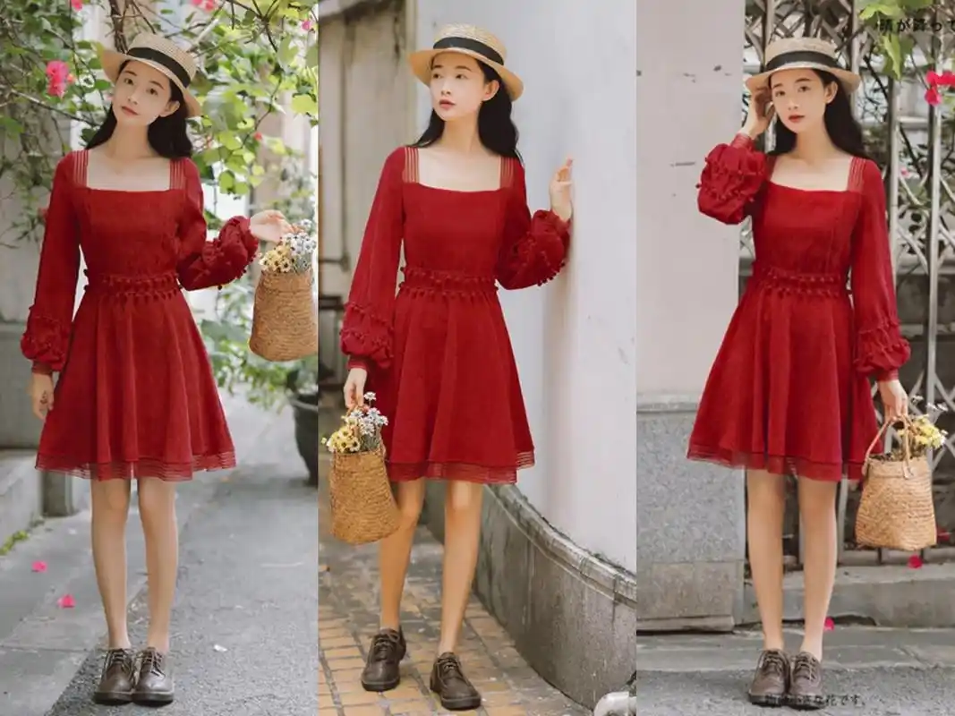 过年穿红色连衣裙,搭配对的鞋子,让你好看一整年!
