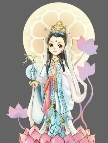 西游记人物观音菩萨简笔画