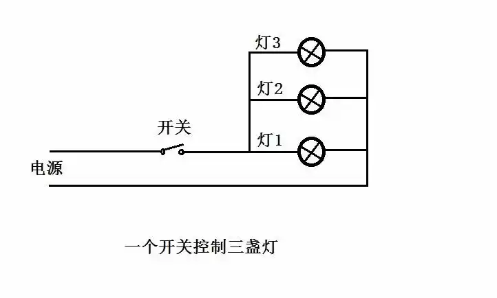 三盏灯一个开关的接线方法