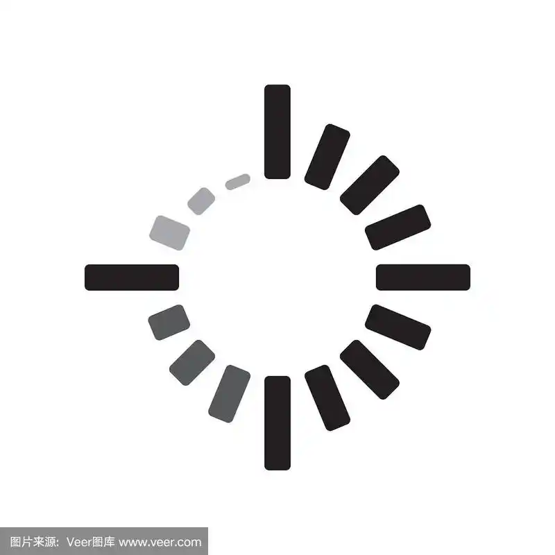 加载图标矢量标志和符号孤立在白色背景,加载标志概念