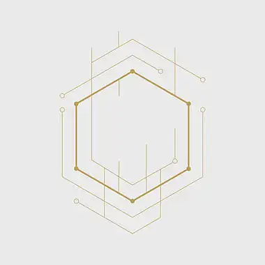 抽象的几何六边形.线条和点的简约设计.