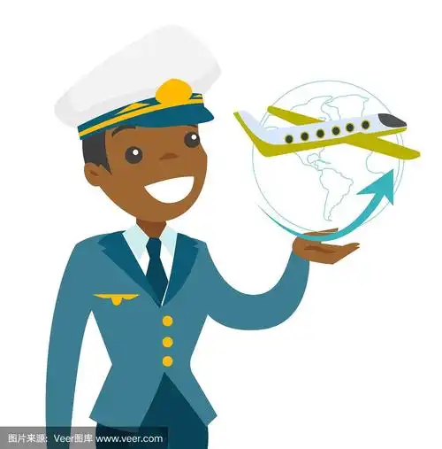 戴飞行员帽的飞机机长