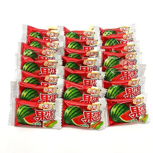 泡泡糖小光头果冻540g桶约150粒口香糖西瓜夹心超软传统糖果