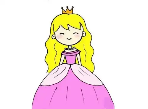 公主简笔画简单漂亮长裙可爱公主简笔画步骤图