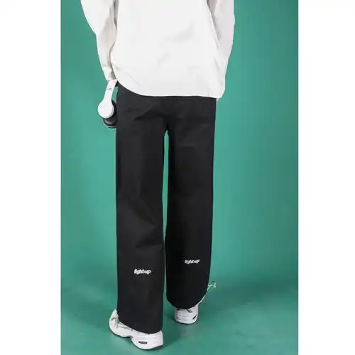 直筒束工装裤女2021新款宽松收腰显瘦阔腿垂感休闲裤