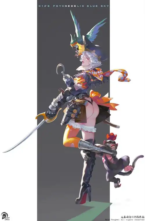 元素动力 | 冯伟 × c12的迷幻蓝天|插画|商业插画|元素动力cg - 原创