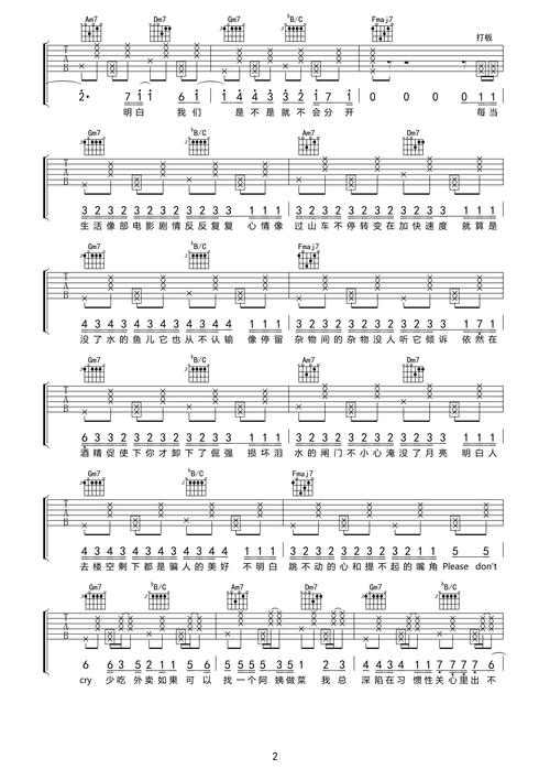 1吉他谱(图片谱,弹唱,不插电)_lil ghost小鬼_最后的外卖102.gif