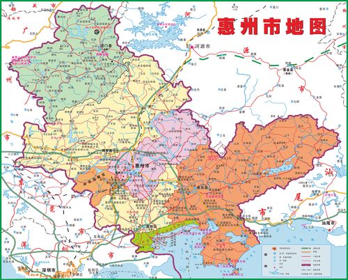地图矢量广东惠州州市素材cdr格式设计素材香港设计素材